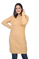 6502 Mustard Soft & Warm Acrylic Full Sleeve Tunic Winter Wear TWENTY ME