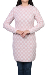 6502 Pink Soft & Warm Acrylic Full Sleeve Tunic Winter Wear TWENTY ME