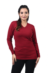 6505 Maroon Top Casual Wear Soft & Warm Acrylic Lycra Full Sleeve Winter Wear TWENTY ME