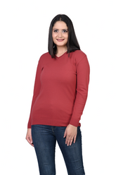 6505 Rust Top Casual Wear Soft & Warm Acrylic Lycra Full Sleeve Winter Wear TWENTY ME