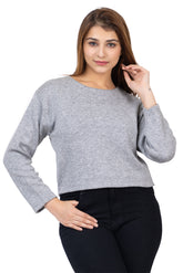6586 Grey Crop Top Winter Wear TWENTY ME