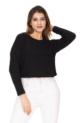 6587 Black Soft Wool Full Sleeve Winter Top TWENTY ME