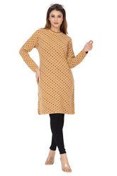 6639 Beige Printed Round Neck Sweater TWENTY ME