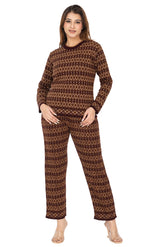 6672 D Brown Knitted Cord Set Winter Wear TWENTY ME