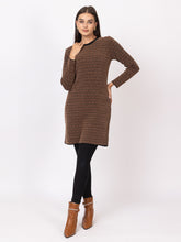 6725 Brown Twenty Me Winter Casual Wear Women's Long Sweater Top
