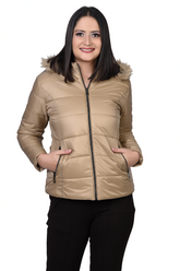 8007 Camel Jacket Hooded With Zip Winter Wear TWENTY ME