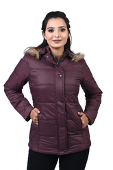 8026 Wine Jacket Hooded With Zip Winter Wear TWENTY ME
