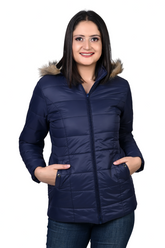 8047 Navy Jacket Hooded With Zip Winter Wear TWENTY ME