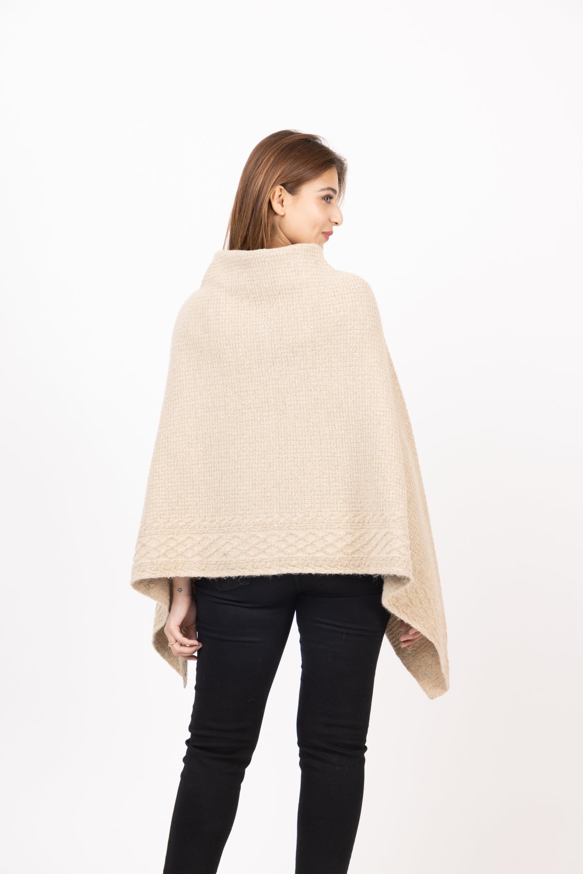 7088 Camel Ponchu Acrylic Blend Winter Wear TWENTY ME