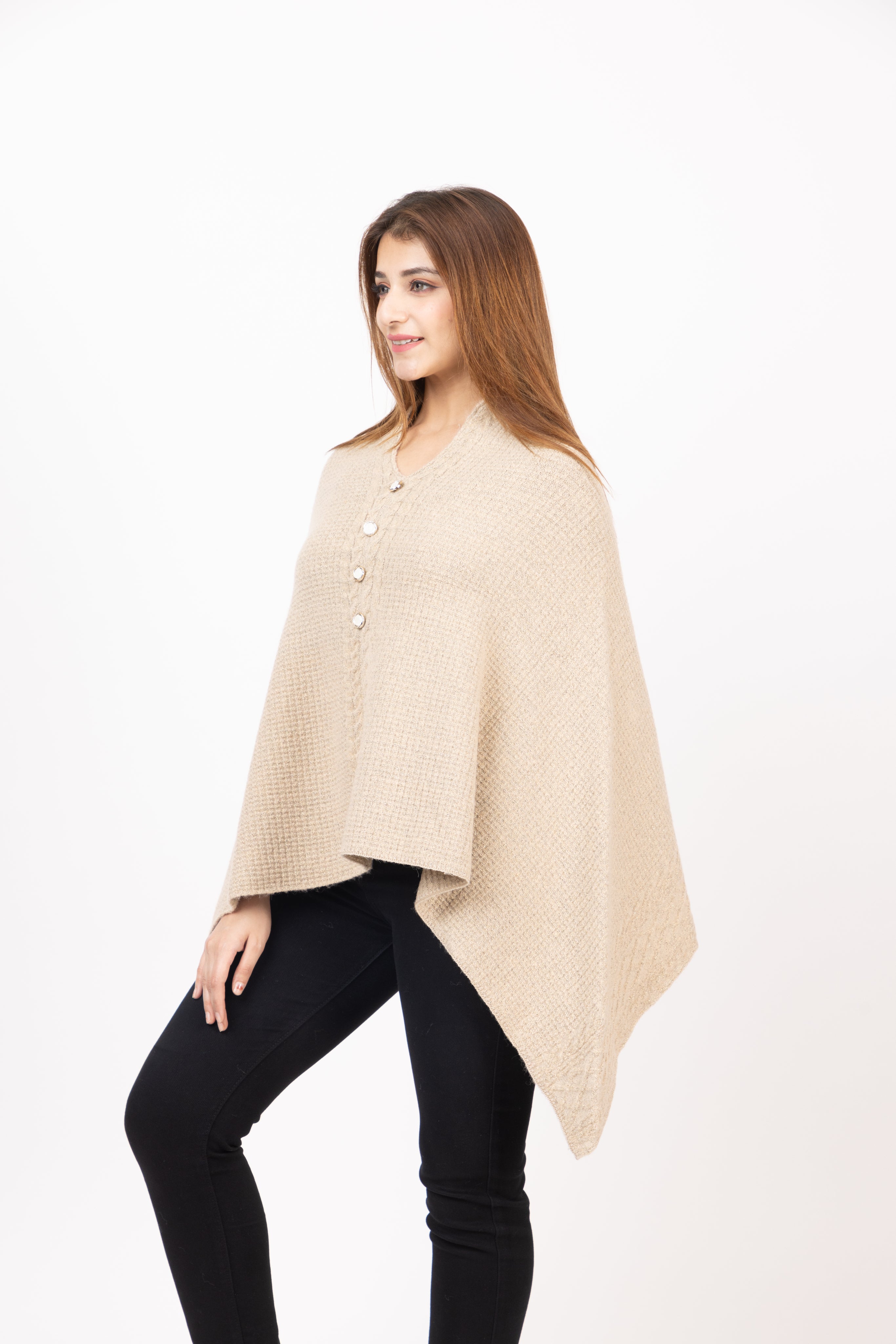 7088 Camel Ponchu Acrylic Blend Winter Wear TWENTY ME