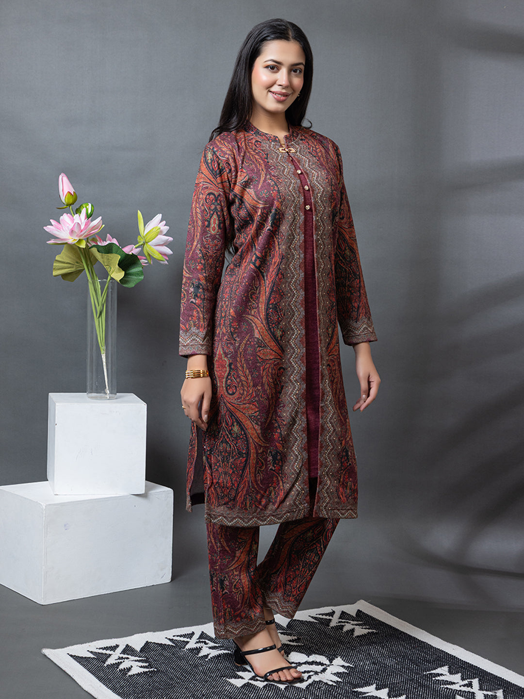 5431 Self Design Wool Blend Women's Kurti Set TWENTY ME