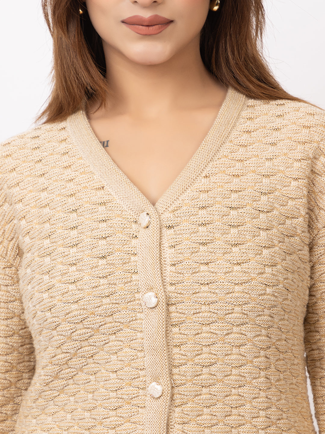 2384 Fawn V neck Cardigan winter wear TWENTY ME