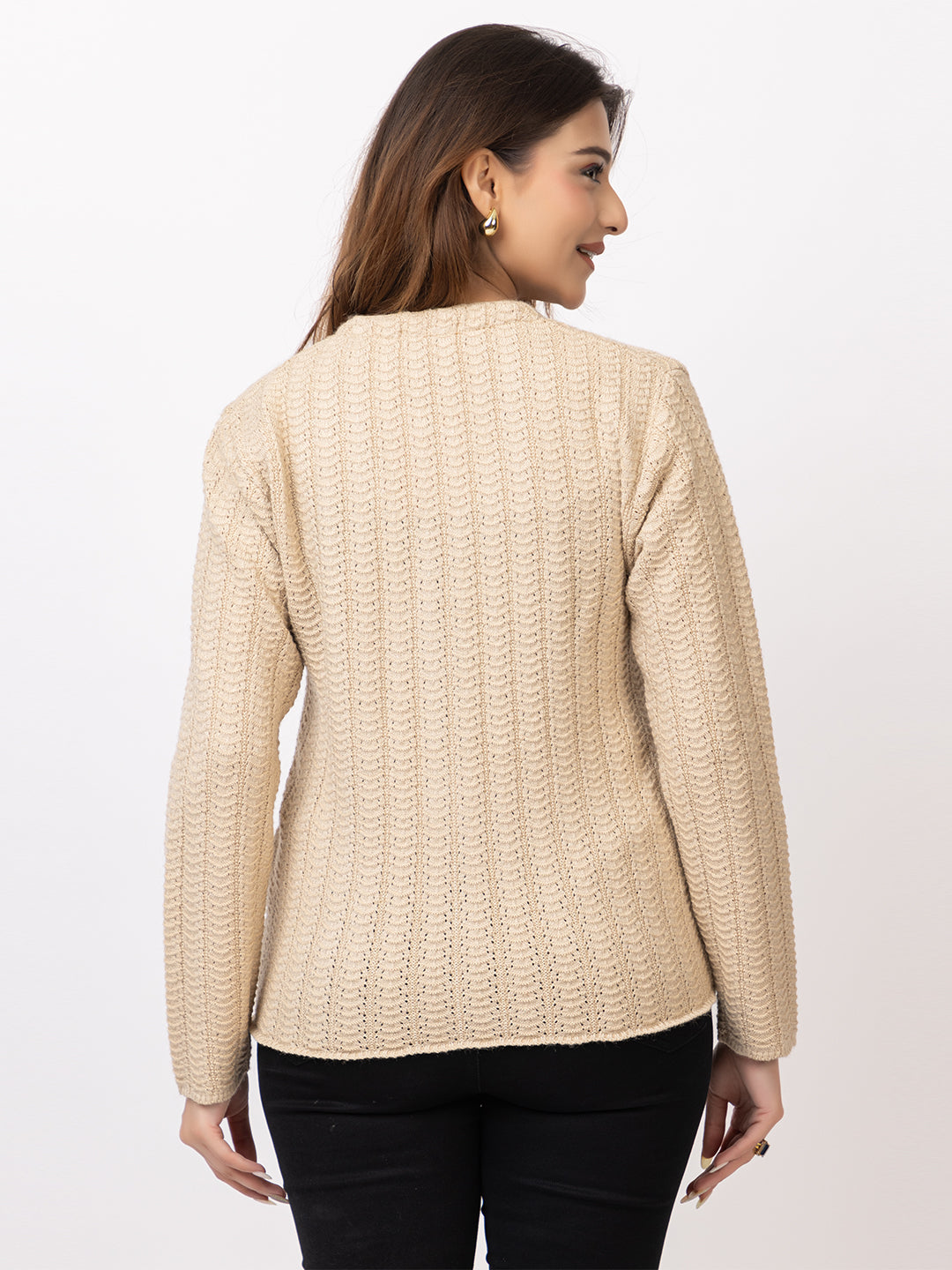 2400 Beige V neck Cardigan winter wear TWENTY ME