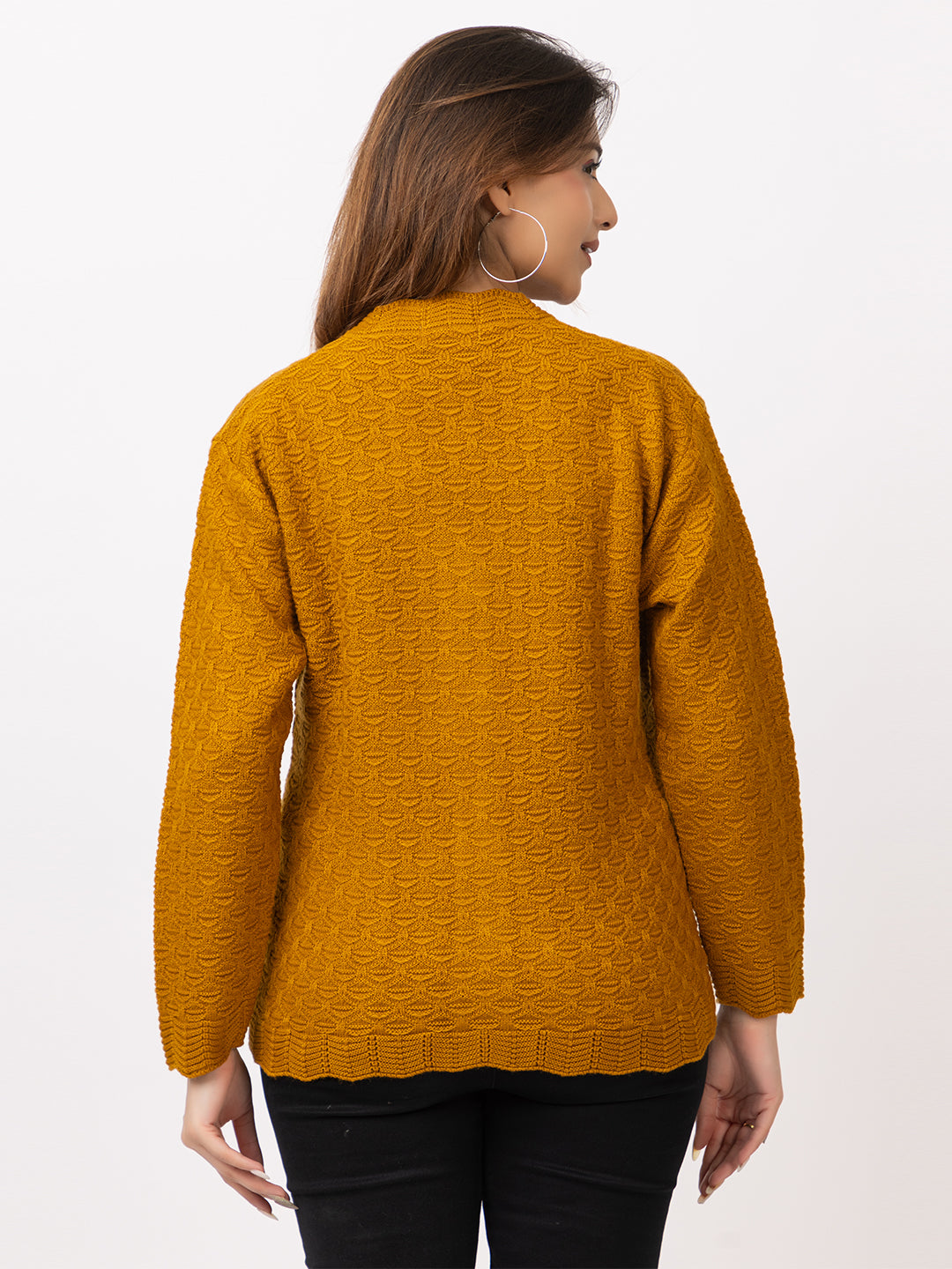 2402 Mustard  V neck Cardigan winter wear TWENTY ME