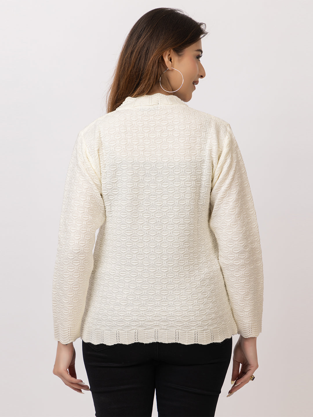 2402 Off White V neck Cardigan winter wear TWENTY ME