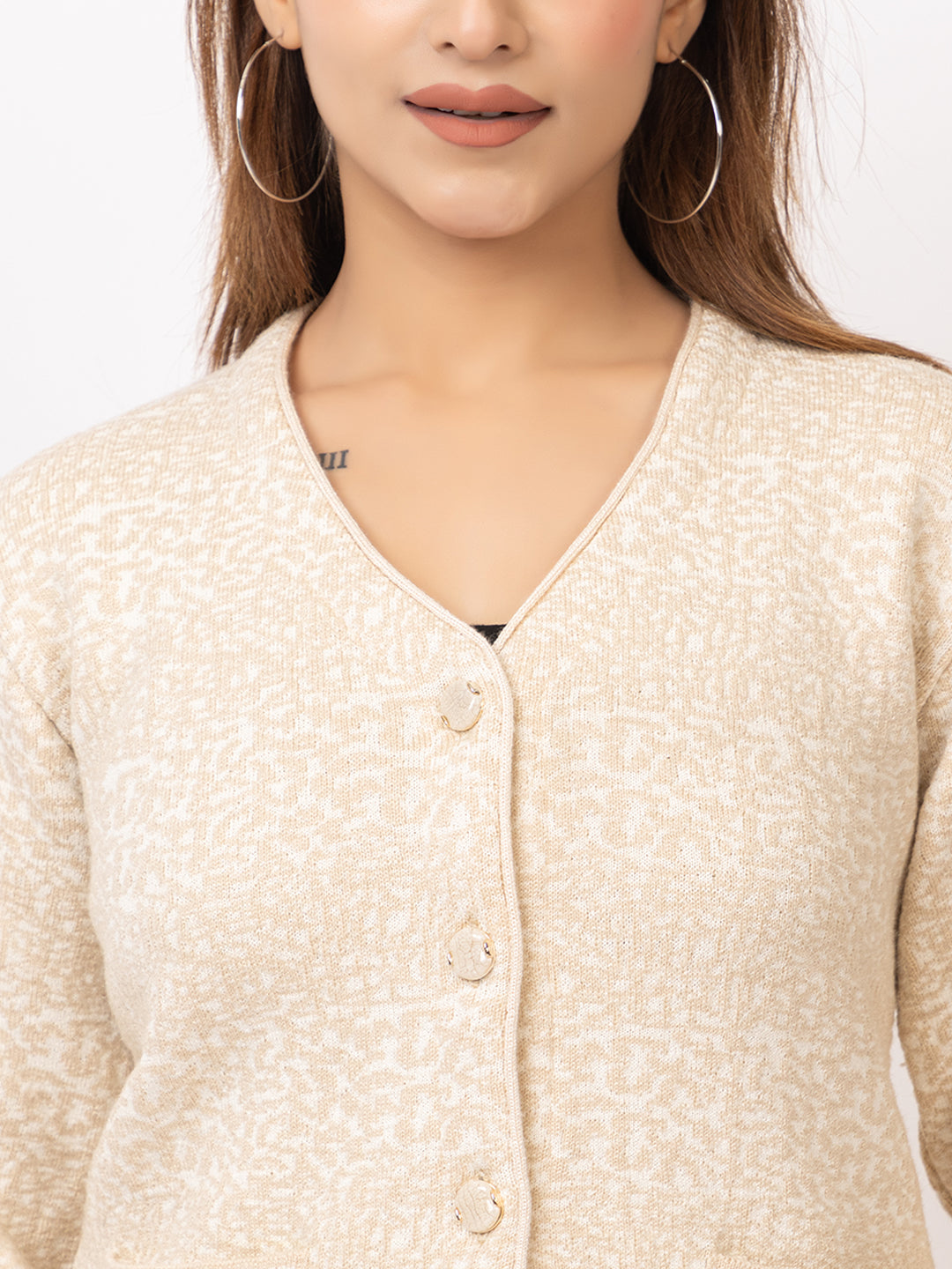 2870 Fawn V Neck Cardigan winter wear TWENTY ME