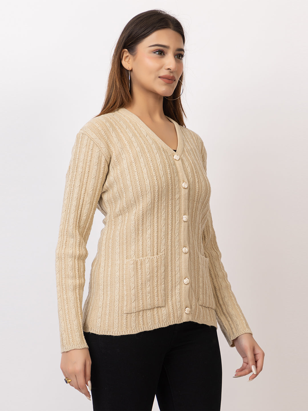 2380 Fawn V neck Cardigan winter wear TWENTY ME