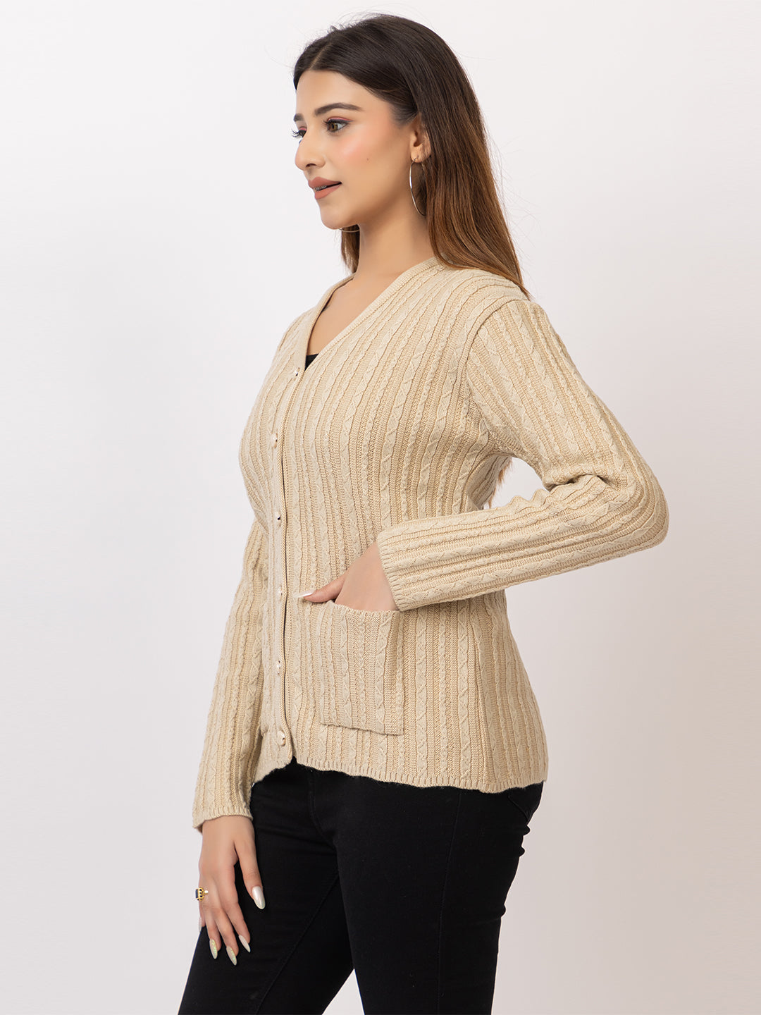2380 Fawn V neck Cardigan winter wear TWENTY ME