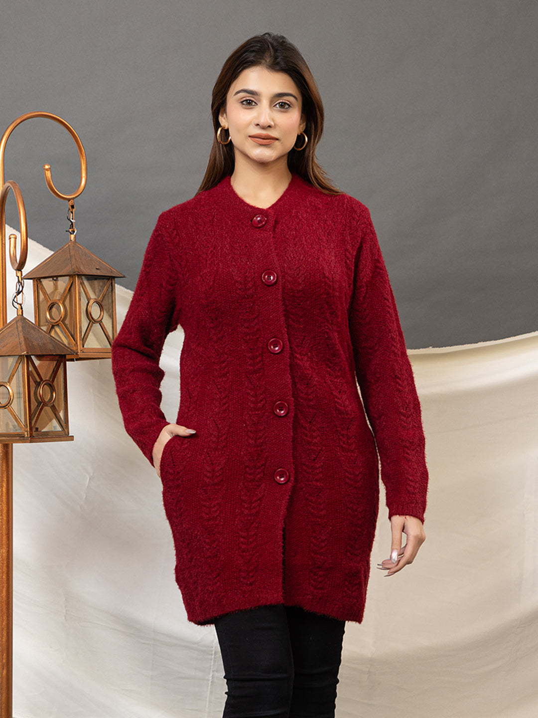 TWENTY ME Women's Open Front Longline Knit Cardigan Sweater Soft and Warm Cardigan with Side Pockets Casual & Lightweight Cover-Up (4798)