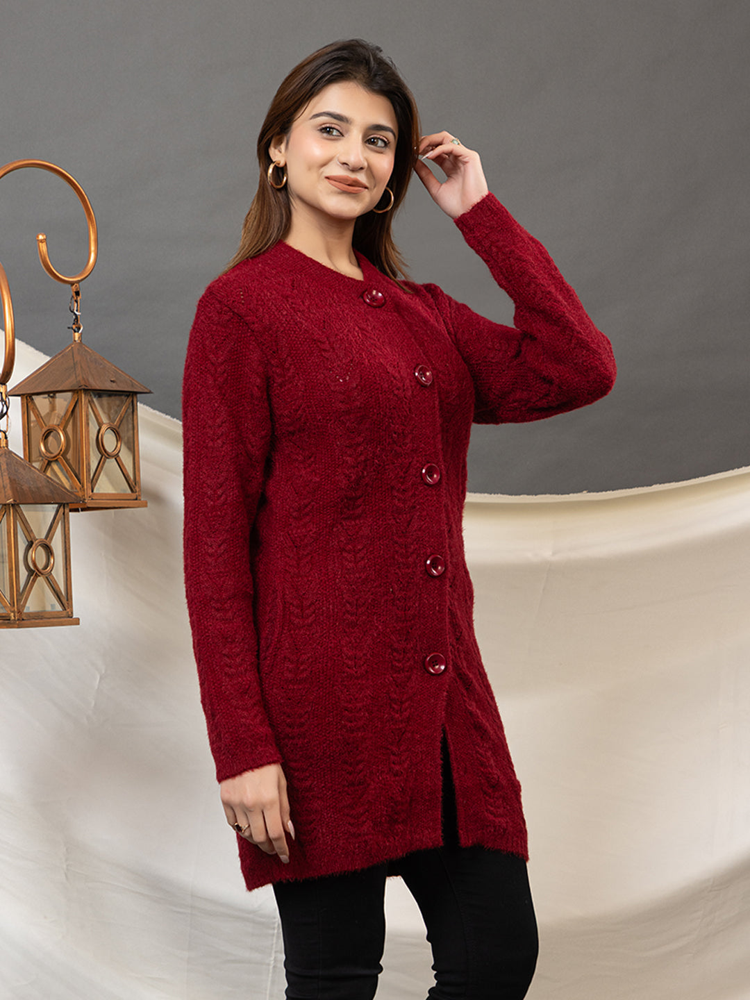 TWENTY ME Women's Open Front Longline Knit Cardigan Sweater Soft and Warm Cardigan with Side Pockets Casual & Lightweight Cover-Up (4798)