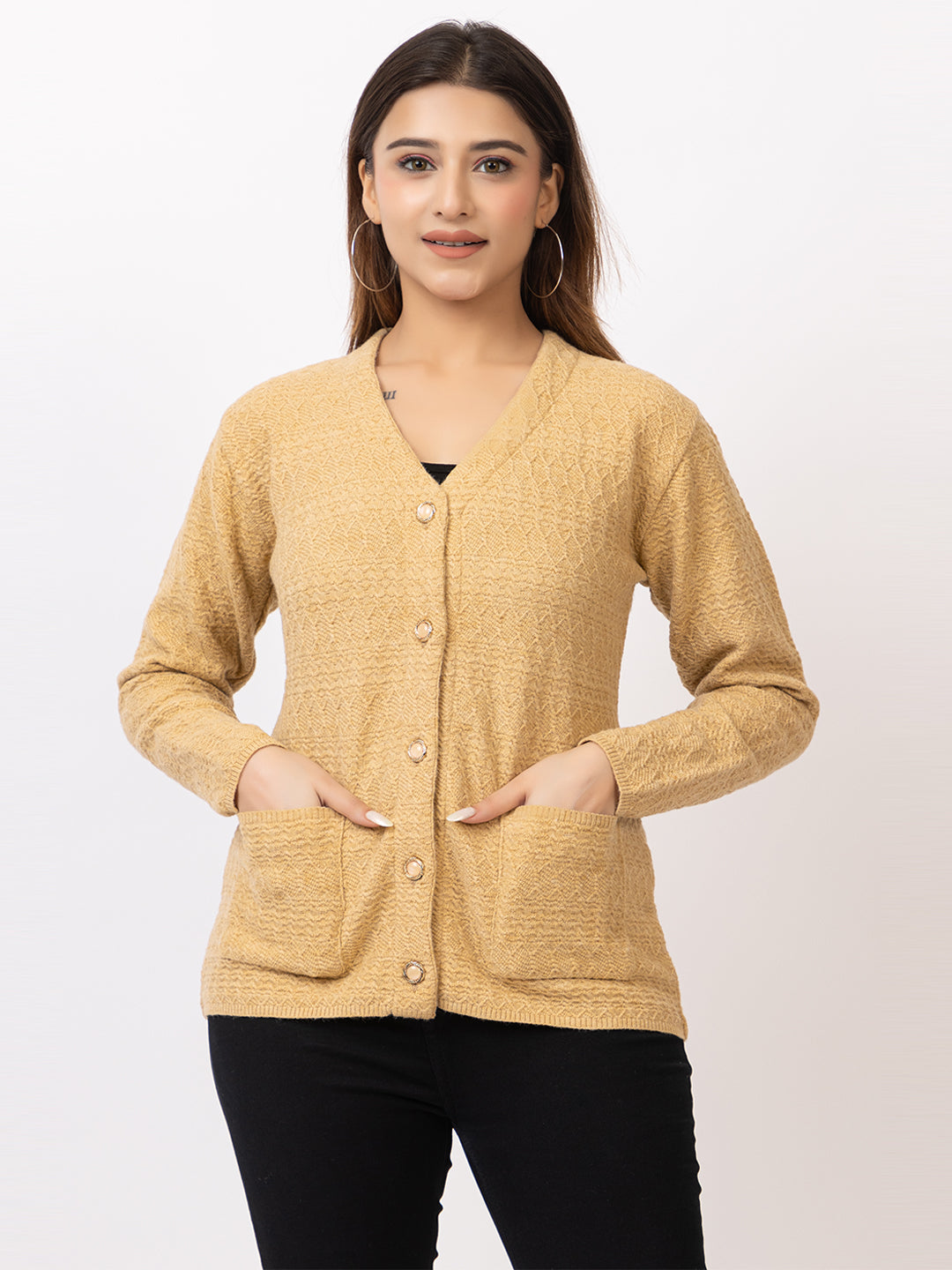 2410 Fawn V Neck Cardigan winter wear TWENTY ME