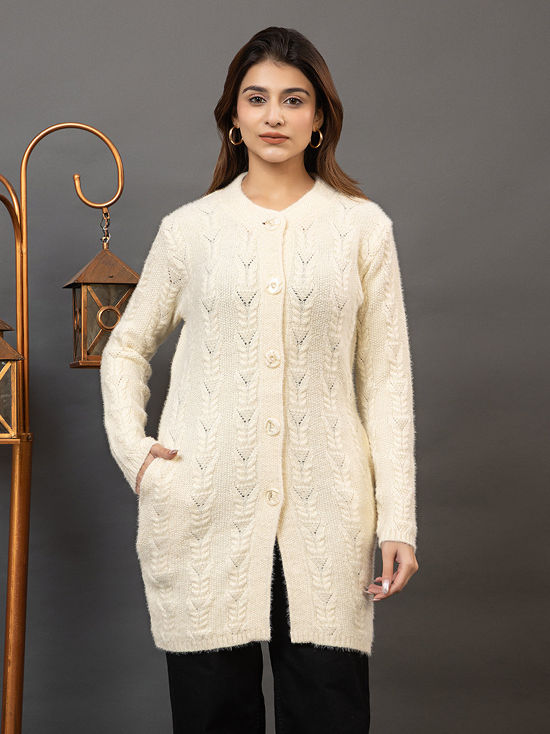 TWENTY ME Women's Open Front Longline Knit Cardigan Sweater Soft and Warm Cardigan with Side Pockets Casual & Lightweight Cover-Up (4798)