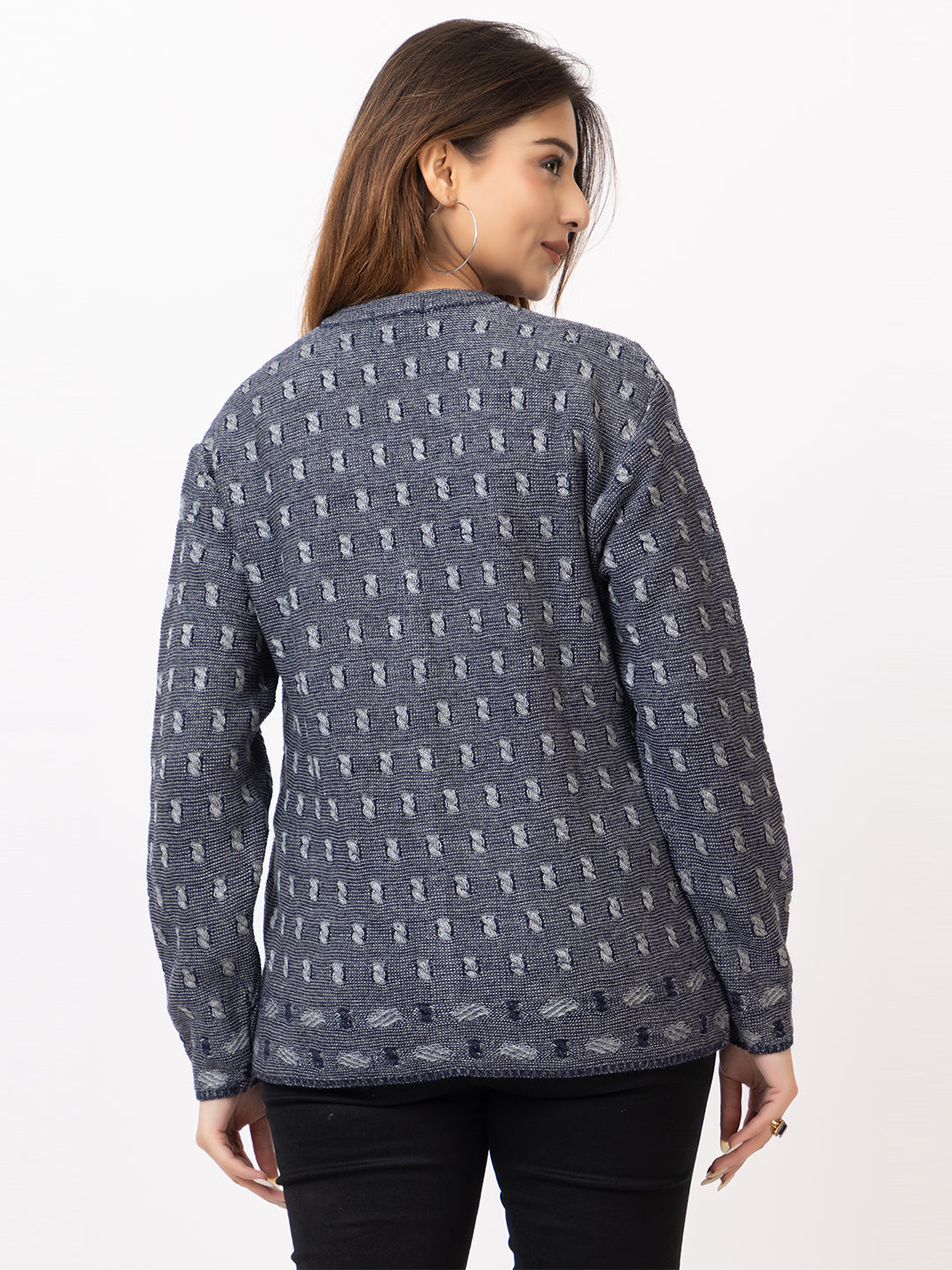 2393 Navy V neck Cardigan winter wear TWENTY ME