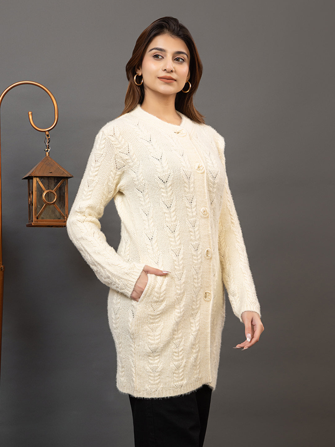 TWENTY ME Women's Open Front Longline Knit Cardigan Sweater Soft and Warm Cardigan with Side Pockets Casual & Lightweight Cover-Up (4798)