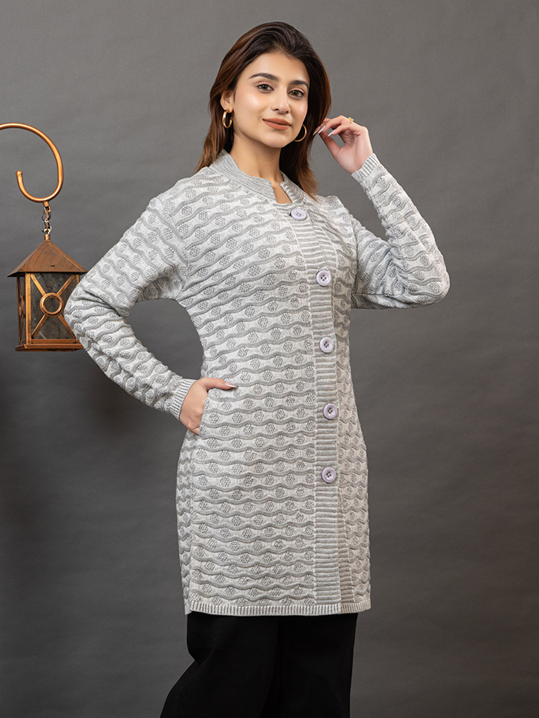TWENTY ME Women's Open Front Longline Knit Cardigan Sweater Soft and Warm Cardigan with Side Pockets Casual & Lightweight Cover-Up (4755)