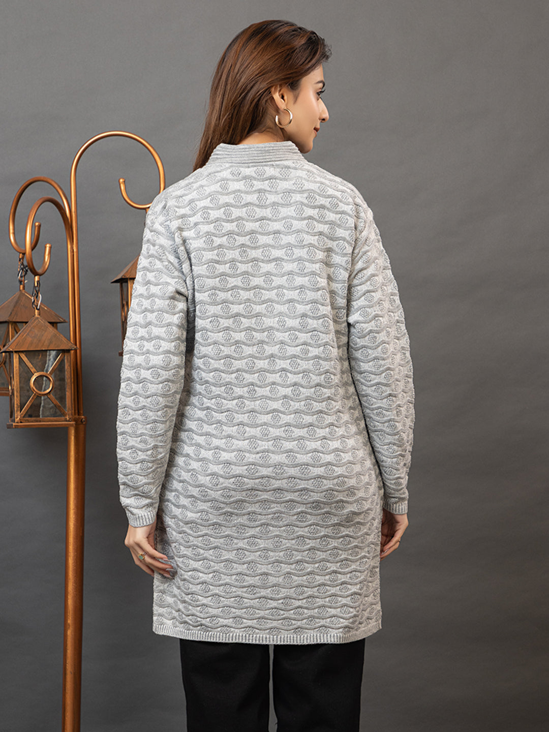 TWENTY ME Women's Open Front Longline Knit Cardigan Sweater Soft and Warm Cardigan with Side Pockets Casual & Lightweight Cover-Up (4755)