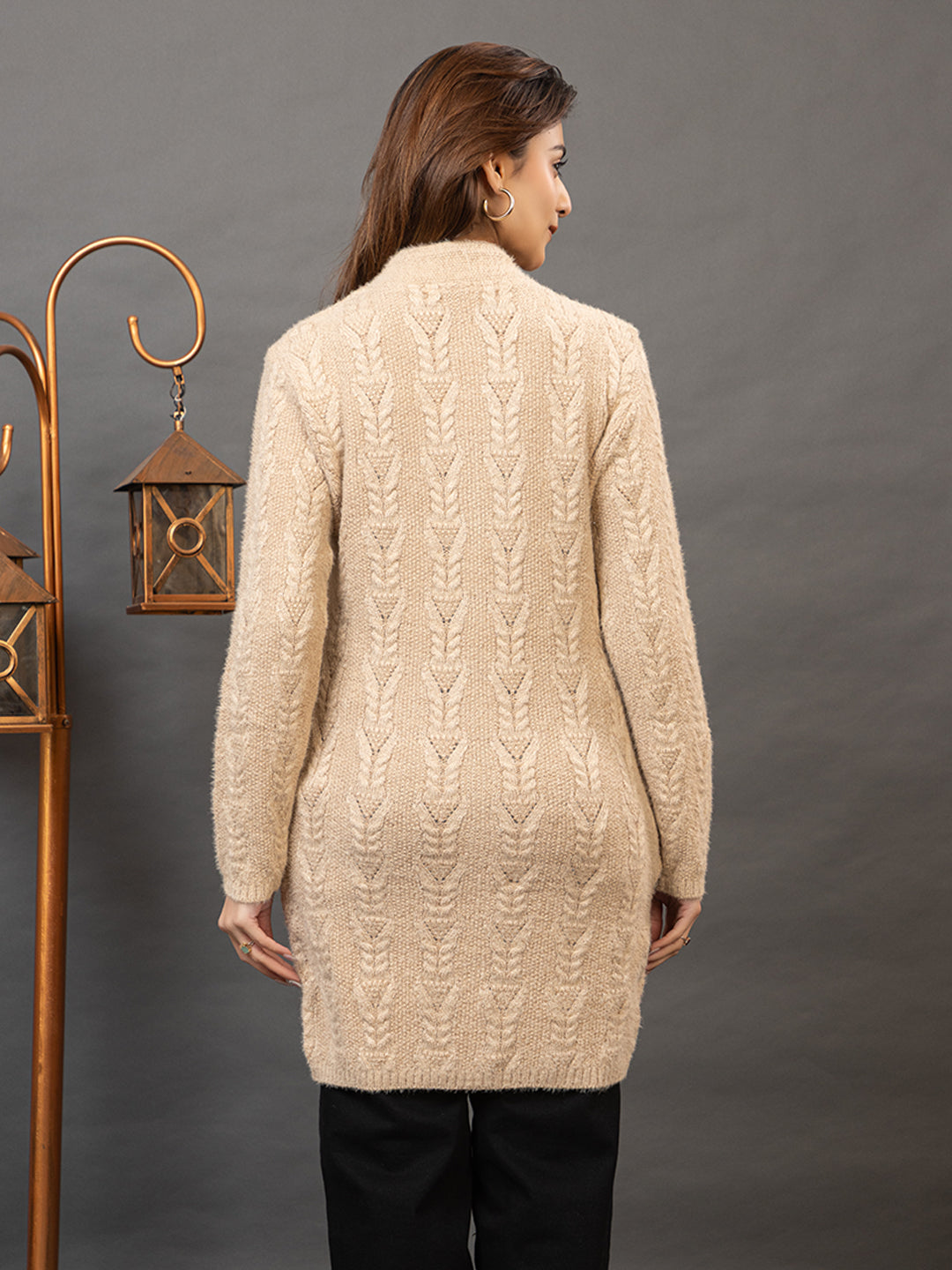 TWENTY ME Women's Open Front Longline Knit Cardigan Sweater Soft and Warm Cardigan with Side Pockets Casual & Lightweight Cover-Up (4798)