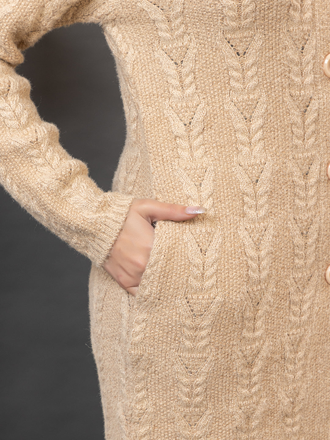 TWENTY ME Women's Open Front Longline Knit Cardigan Sweater Soft and Warm Cardigan with Side Pockets Casual & Lightweight Cover-Up (4798)
