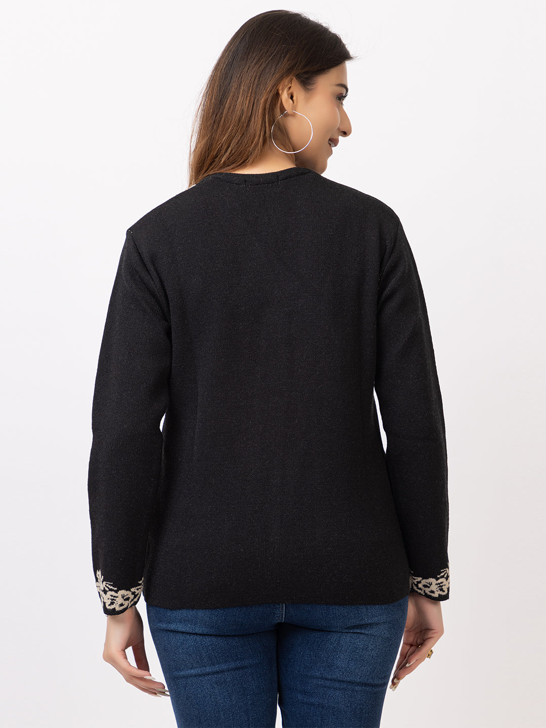 2867 Black V Neck Cardigan winter wear TWENTY ME