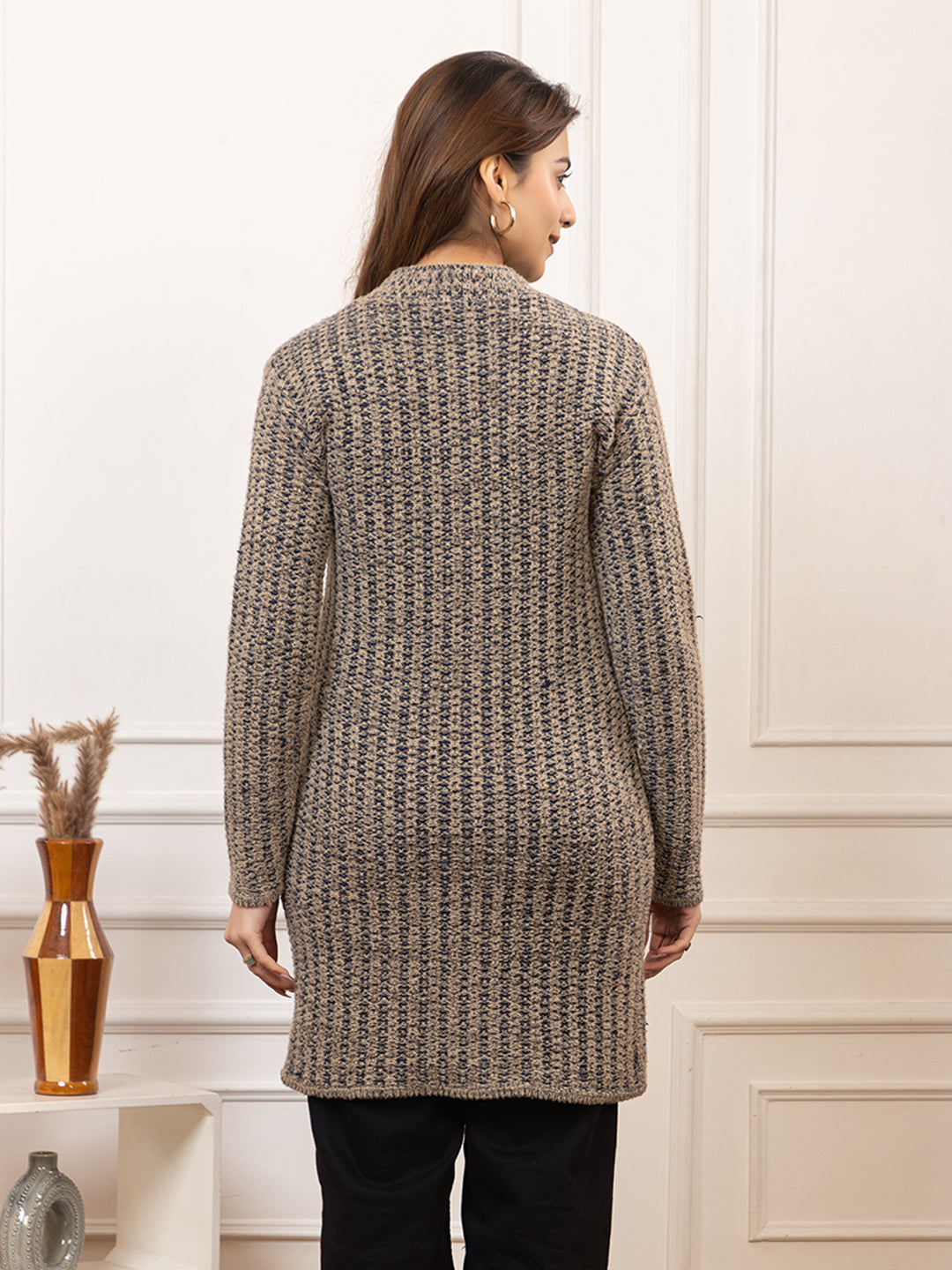 TWENTY ME Women's Open Front Longline Knit Cardigan Sweater Soft and Warm Cardigan with Side Pockets Casual & Lightweight Cover-Up (4700)