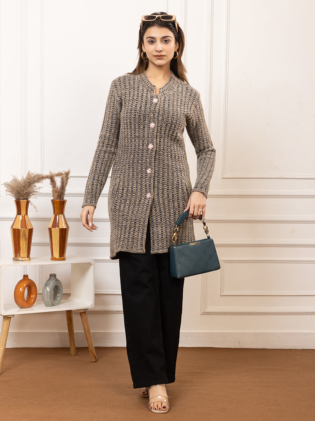 TWENTY ME Women's Open Front Longline Knit Cardigan Sweater Soft and Warm Cardigan with Side Pockets Casual & Lightweight Cover-Up (4700)