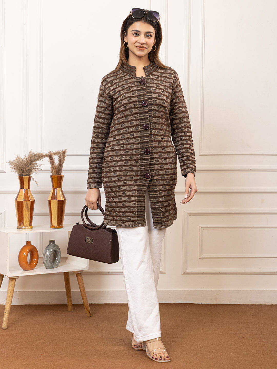 TWENTY ME Women's Open Front Longline Knit Cardigan Sweater Soft and Warm Cardigan with Side Pockets Casual & Lightweight Cover-Up (4755)