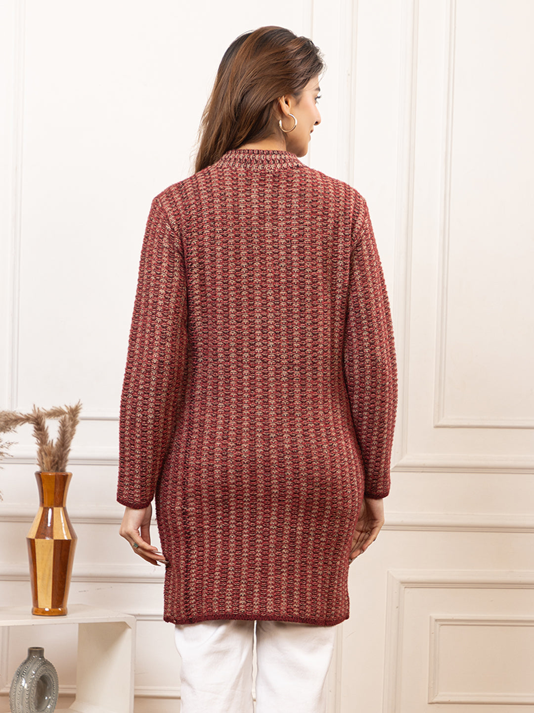 TWENTY ME Women's Open Front Longline Knit Cardigan Sweater Soft and Warm Cardigan with Side Pockets Casual & Lightweight Cover-Up (4700)