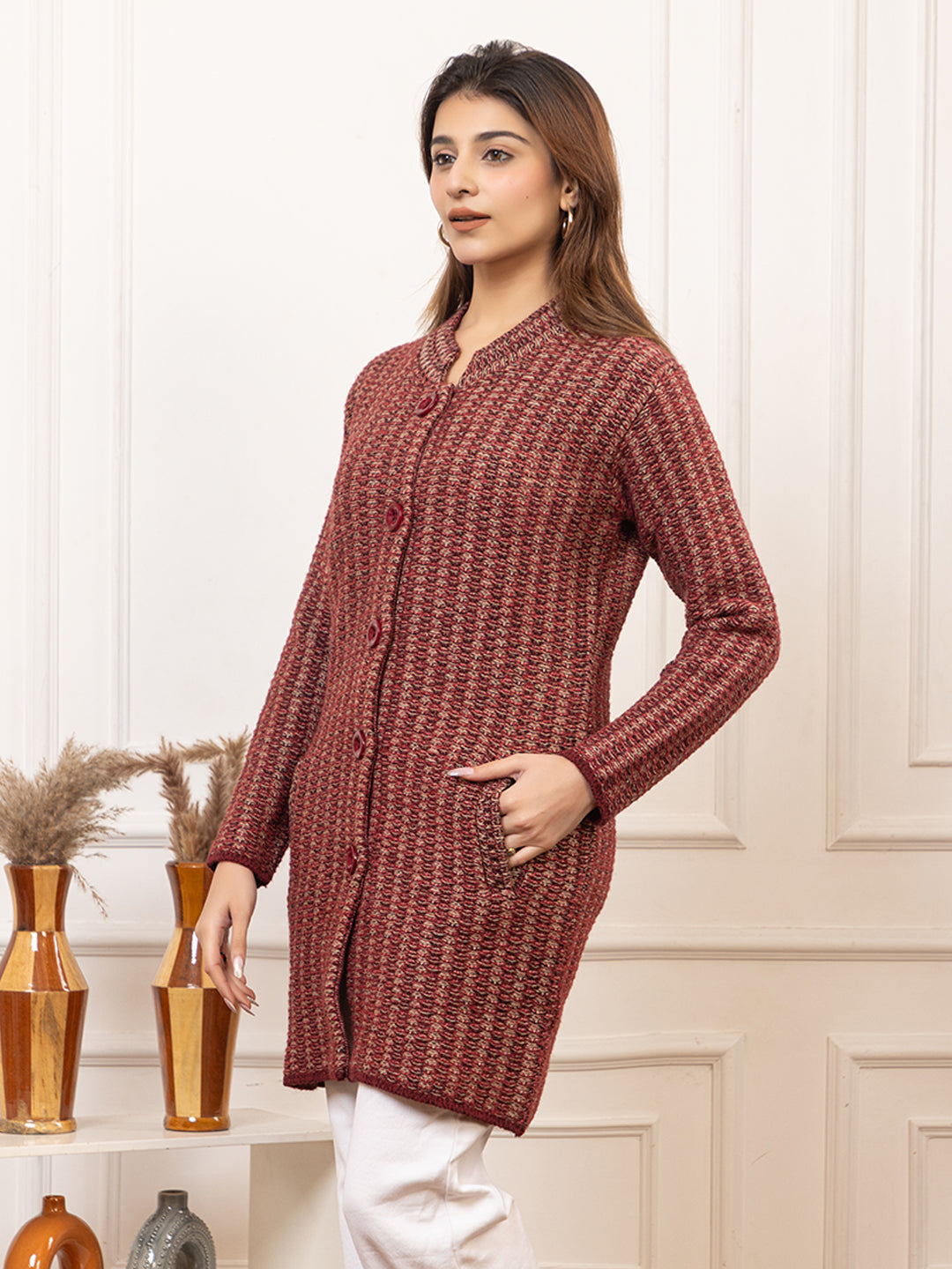 TWENTY ME Women's Open Front Longline Knit Cardigan Sweater Soft and Warm Cardigan with Side Pockets Casual & Lightweight Cover-Up (4700)
