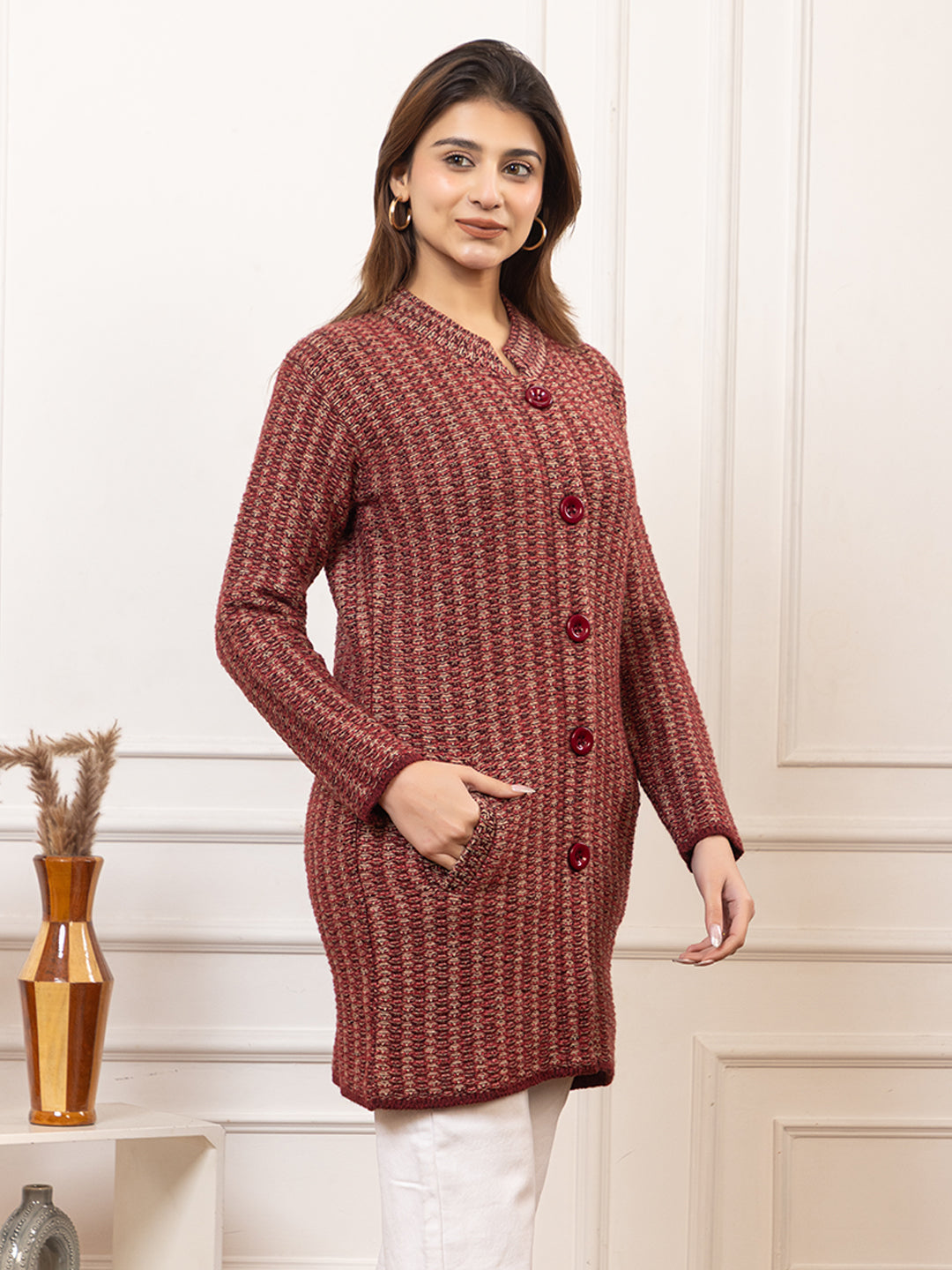 TWENTY ME Women's Open Front Longline Knit Cardigan Sweater Soft and Warm Cardigan with Side Pockets Casual & Lightweight Cover-Up (4700)