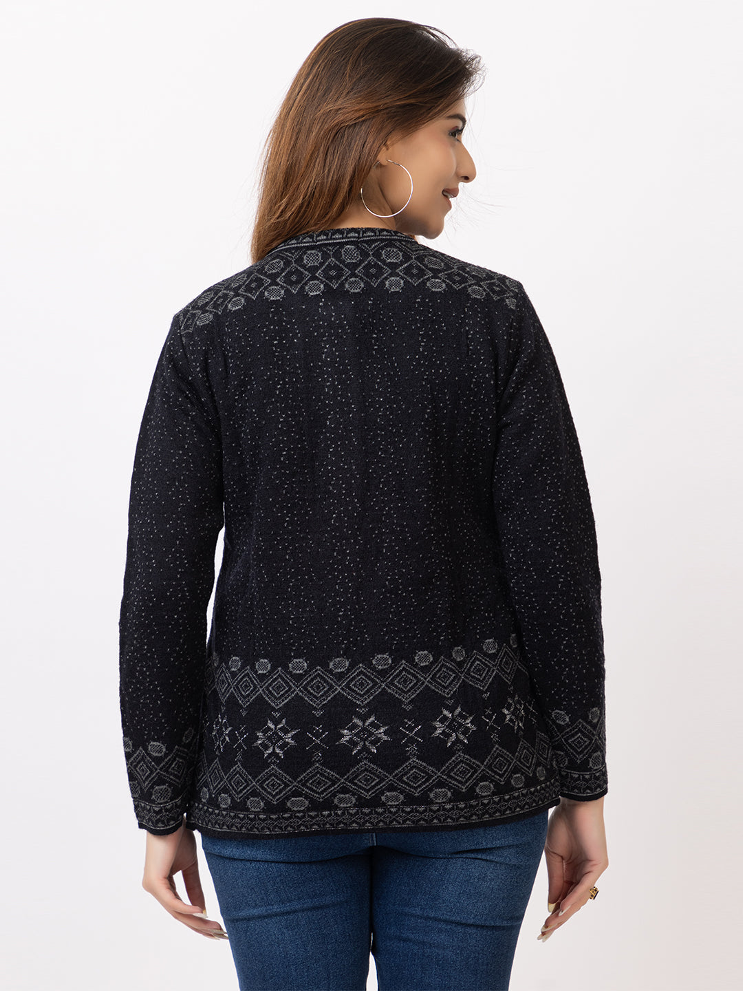 2868 Black Crew Neck Cardigan winter wear TWENTY ME