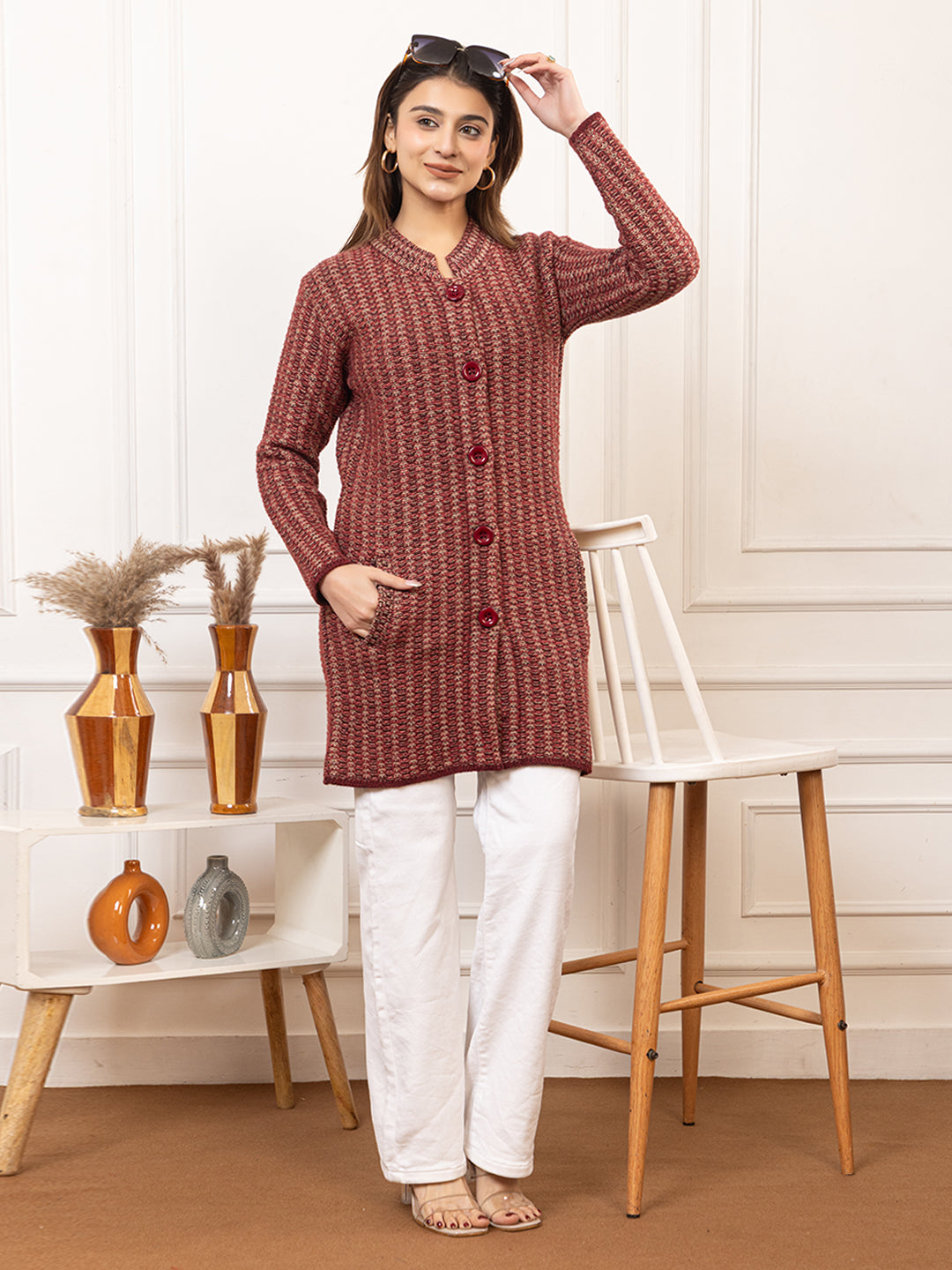 TWENTY ME Women's Open Front Longline Knit Cardigan Sweater Soft and Warm Cardigan with Side Pockets Casual & Lightweight Cover-Up (4700)