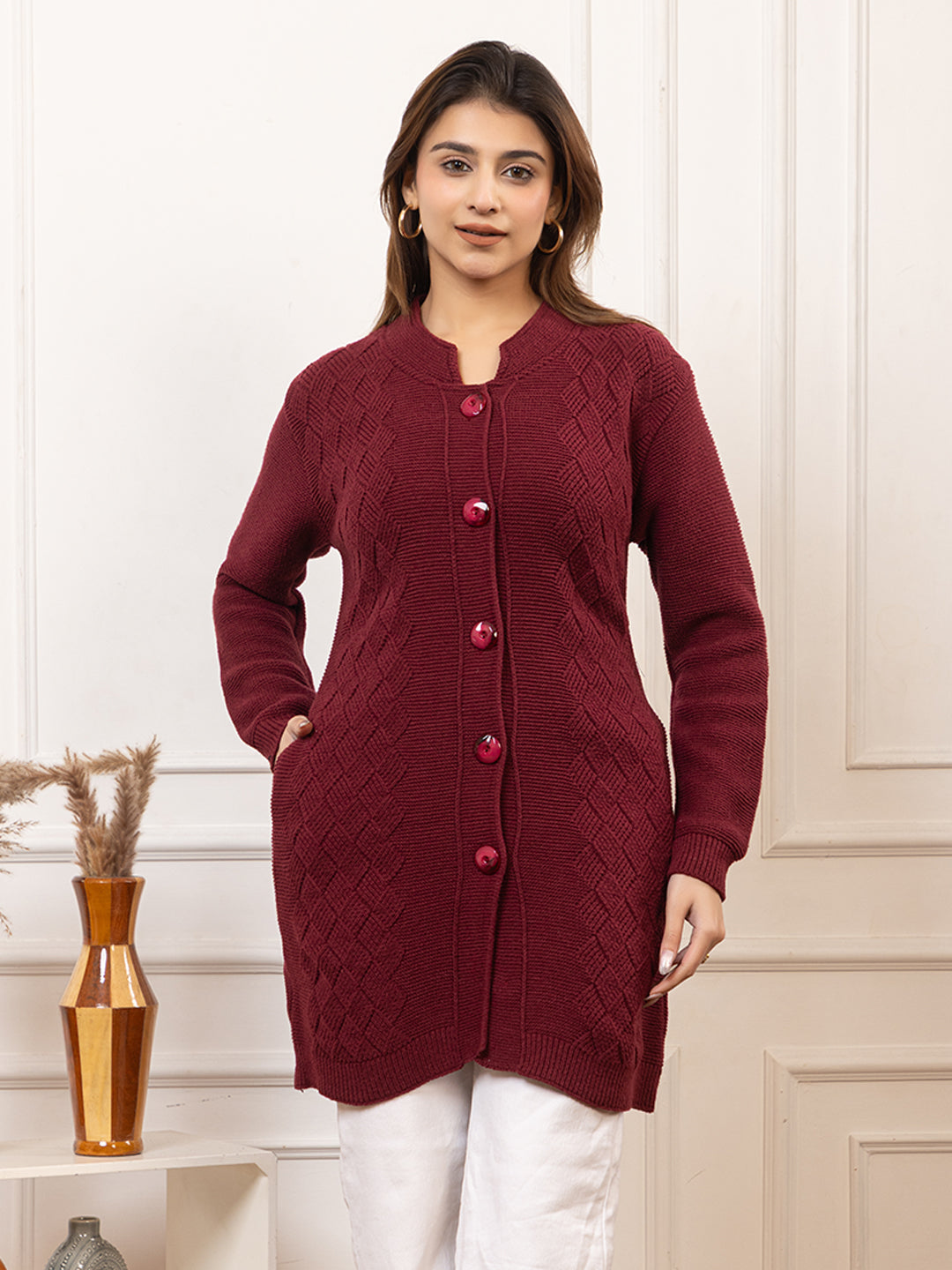 TWENTY ME Women's Open Front Longline Knit Cardigan Sweater Soft and Warm Cardigan with Side Pockets Casual & Lightweight Cover-Up (4658)