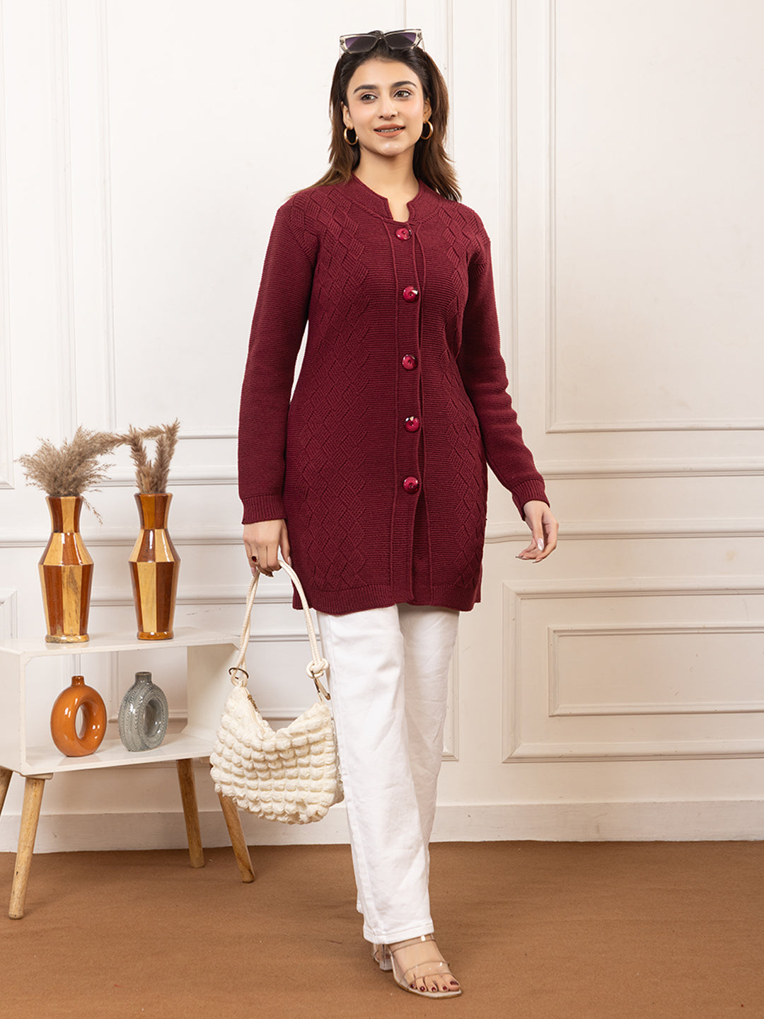 TWENTY ME Women's Open Front Longline Knit Cardigan Sweater Soft and Warm Cardigan with Side Pockets Casual & Lightweight Cover-Up (4658)