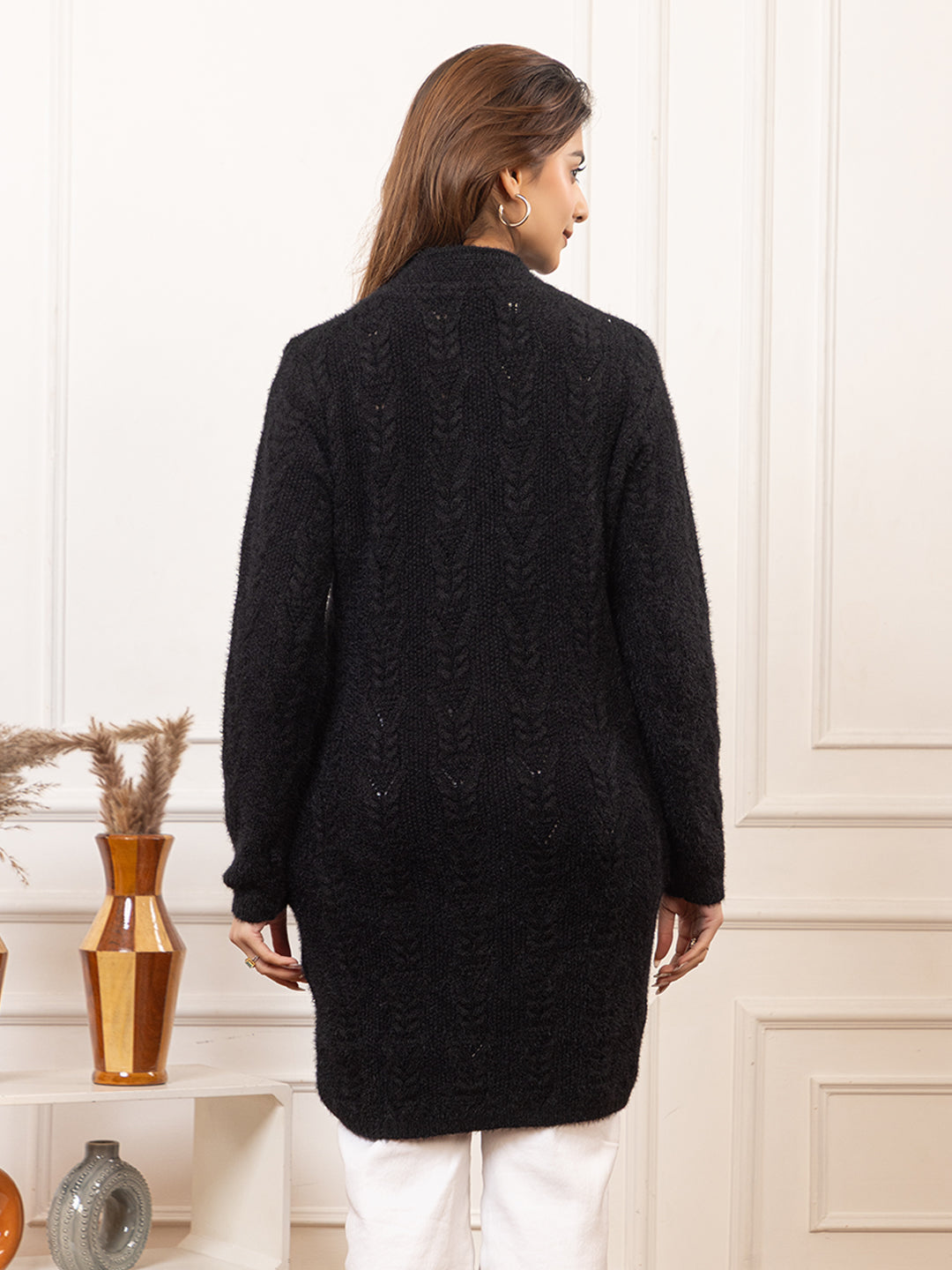TWENTY ME Women's Open Front Longline Knit Cardigan Sweater Soft and Warm Cardigan with Side Pockets Casual & Lightweight Cover-Up (4798)