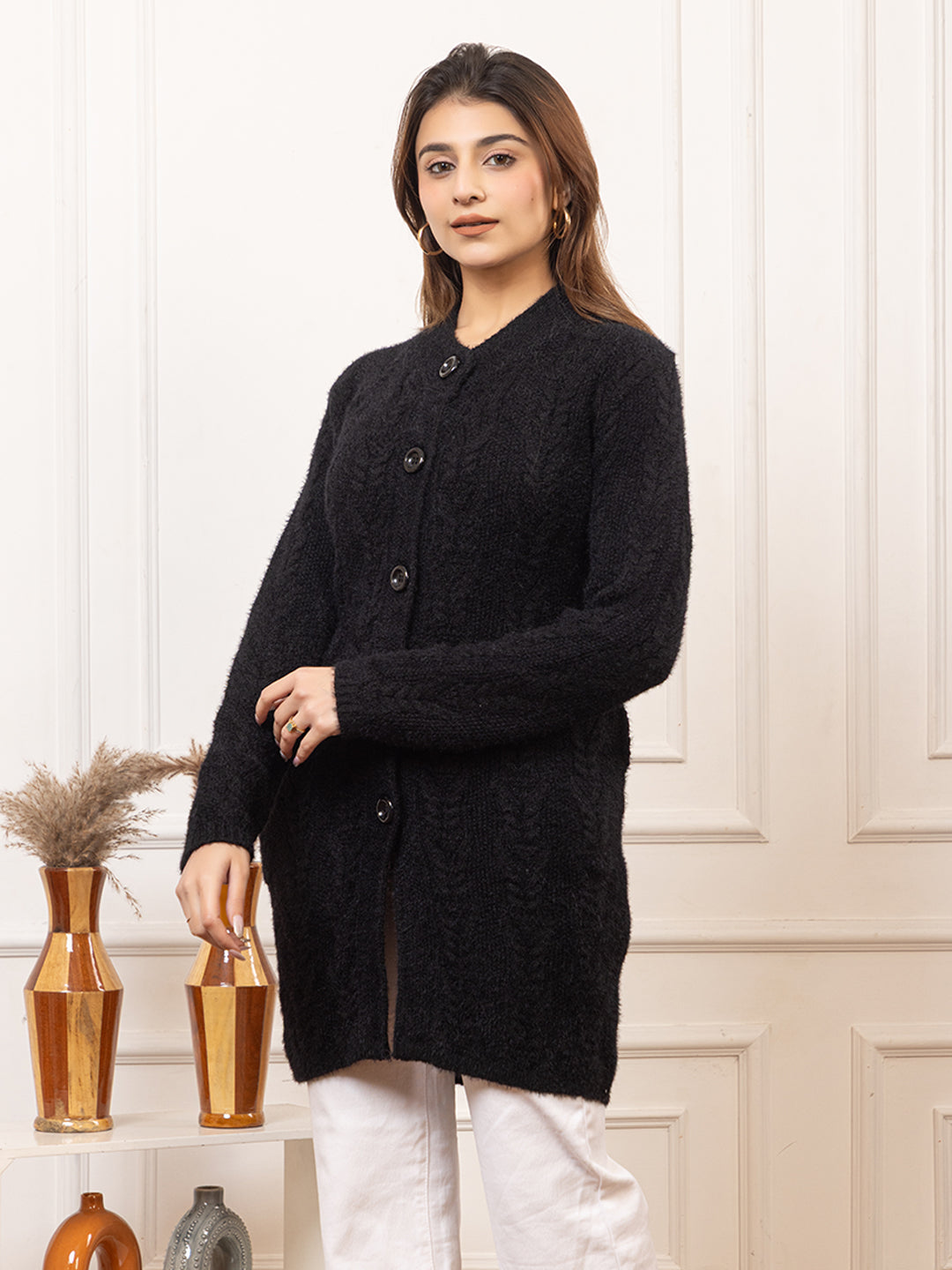 TWENTY ME Women's Open Front Longline Knit Cardigan Sweater Soft and Warm Cardigan with Side Pockets Casual & Lightweight Cover-Up (4798)