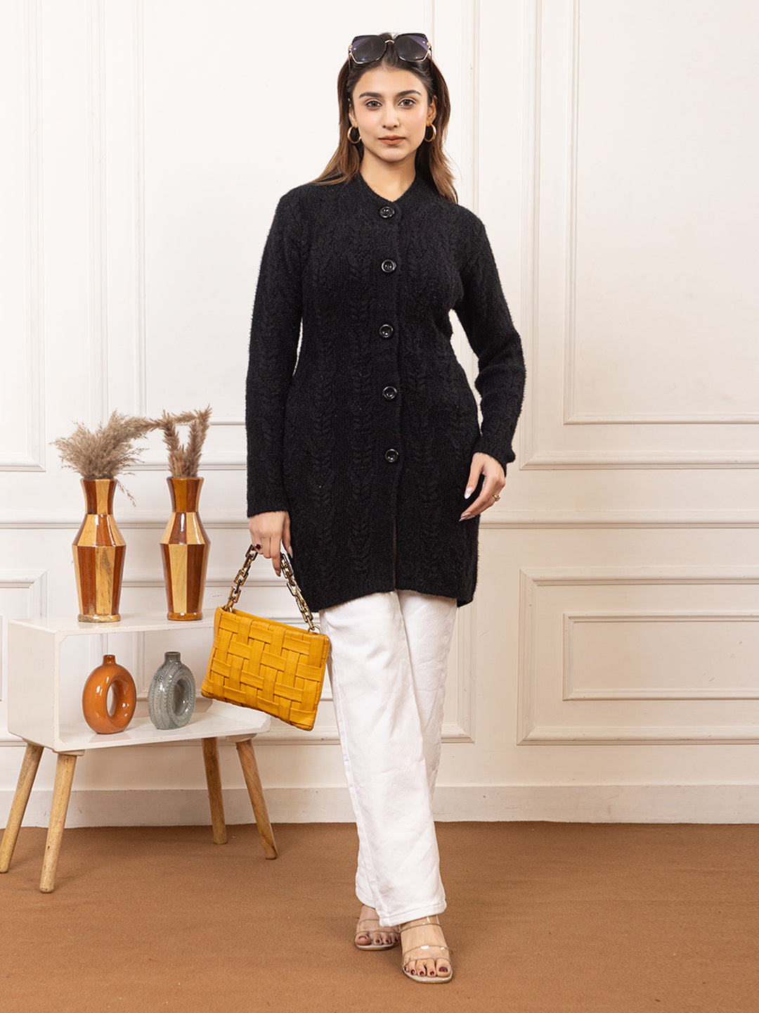 TWENTY ME Women's Open Front Longline Knit Cardigan Sweater Soft and Warm Cardigan with Side Pockets Casual & Lightweight Cover-Up (4798)