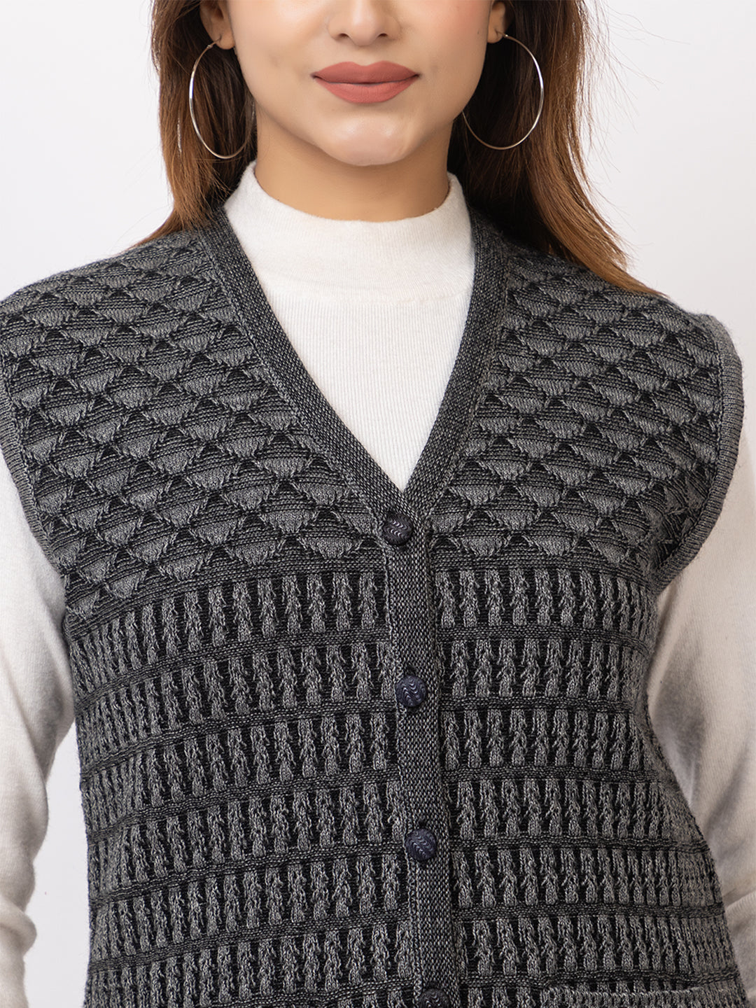 1261 D.Grey Sleeveless Cardigan Winter Wear TWENTY ME