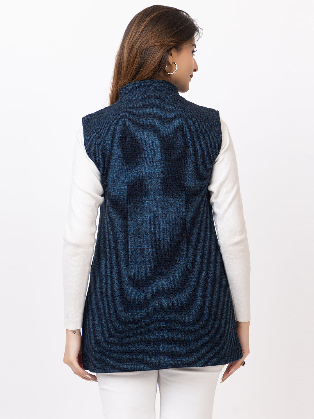 4228 Navy Sleevless Nehru Jacket Twenty Me Winter Wear