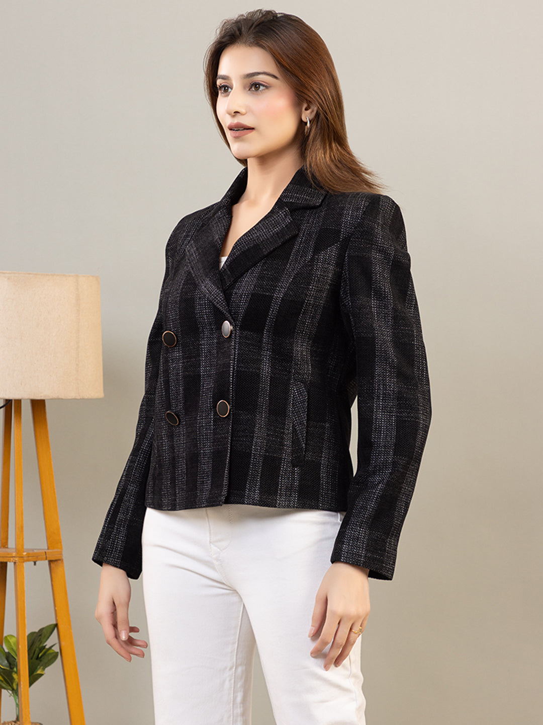 TWENTY ME Winter Wear Casual Wear Chenille Regular Fit with Side pockets Stylish Blazer for Women (4370)