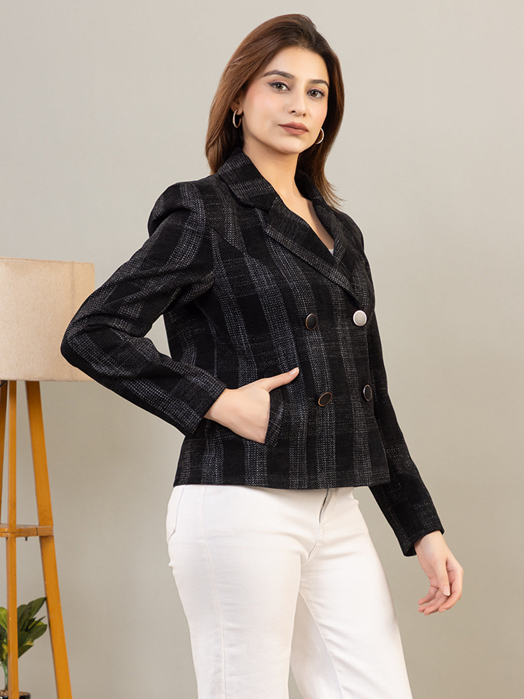 TWENTY ME Winter Wear Casual Wear Chenille Regular Fit with Side pockets Stylish Blazer for Women (4370)